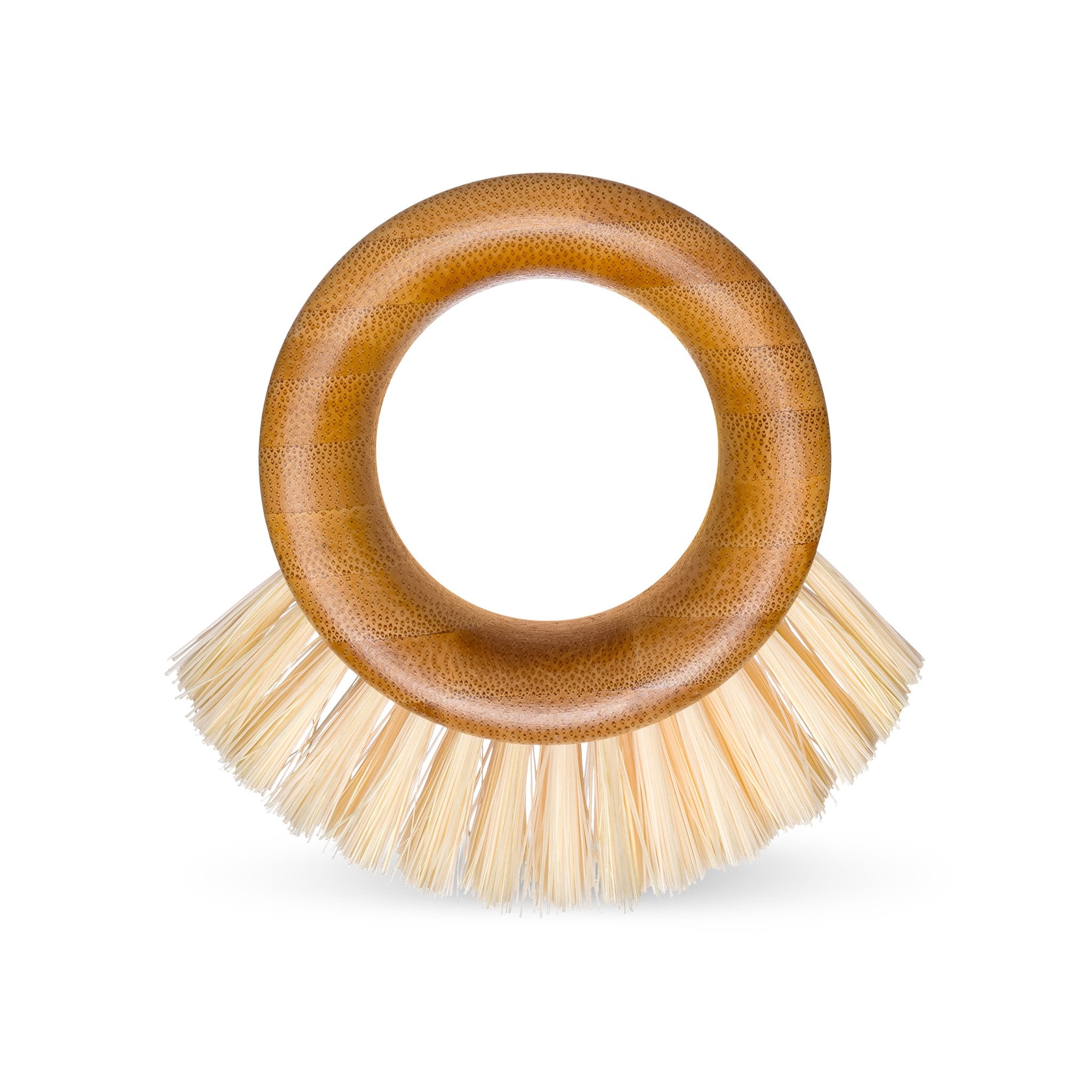 full-circle-the-ring-veggie-brush-bamboo-recycled-plastic-produce-scrubber image 1