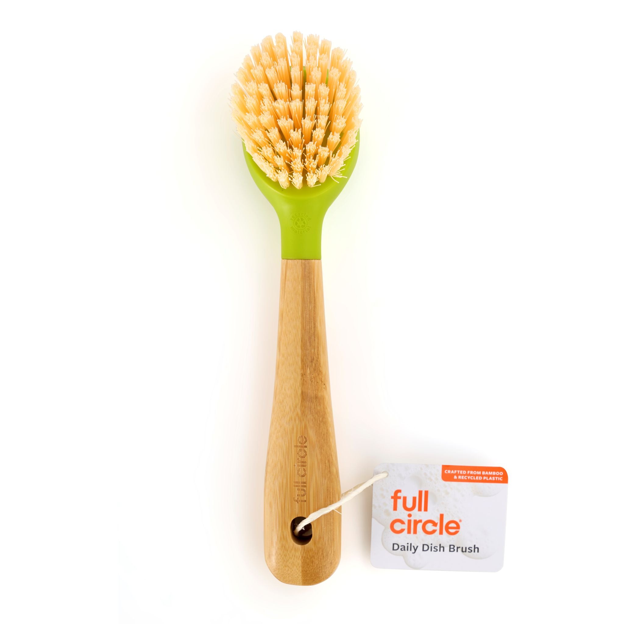full-circle-the-daily-dish-brush-green-sustainable-bamboo-recycled-plastic image 1