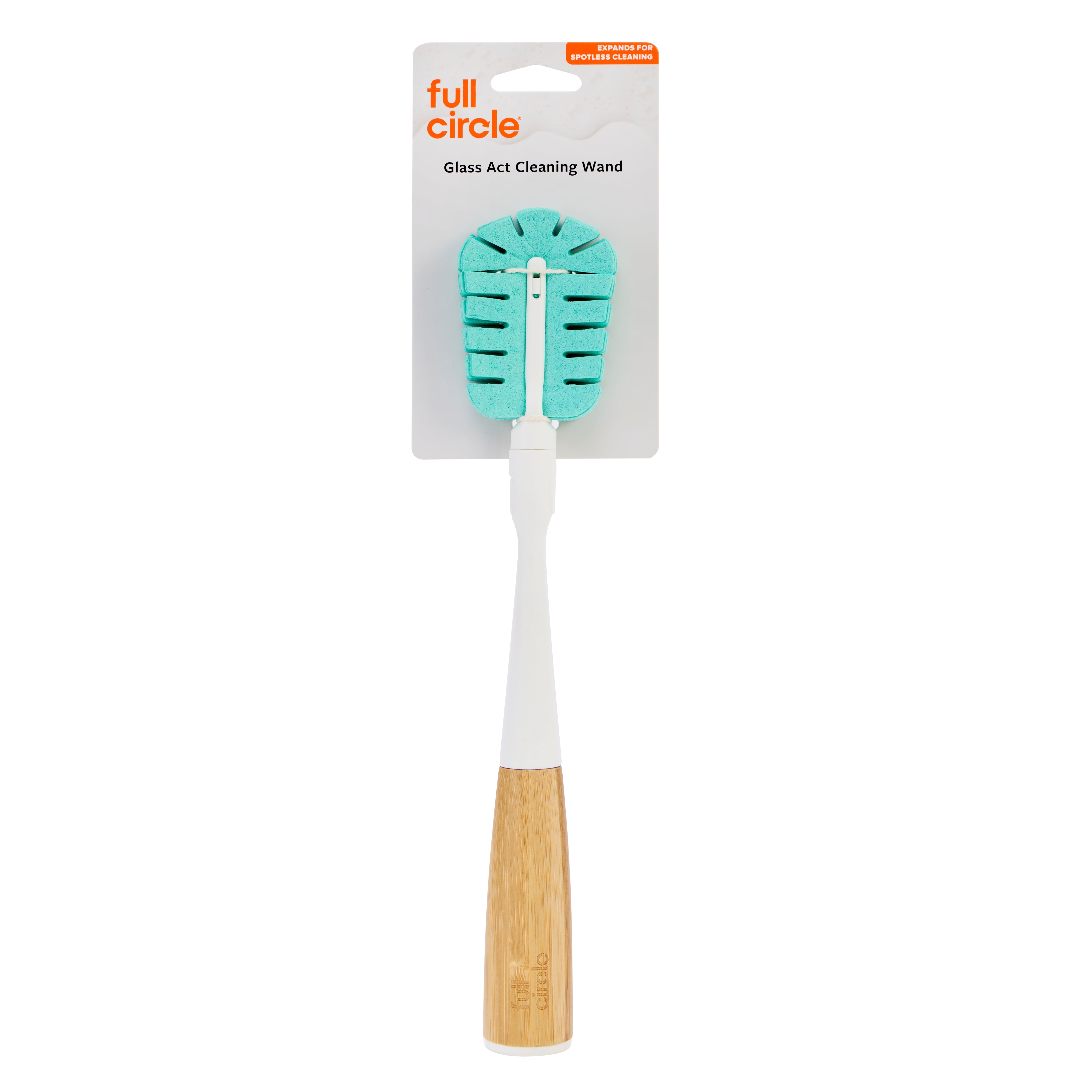 full-circle-glass-act-cleaning-wand-bamboo-handle-with-replaceable-sponge-head image 2