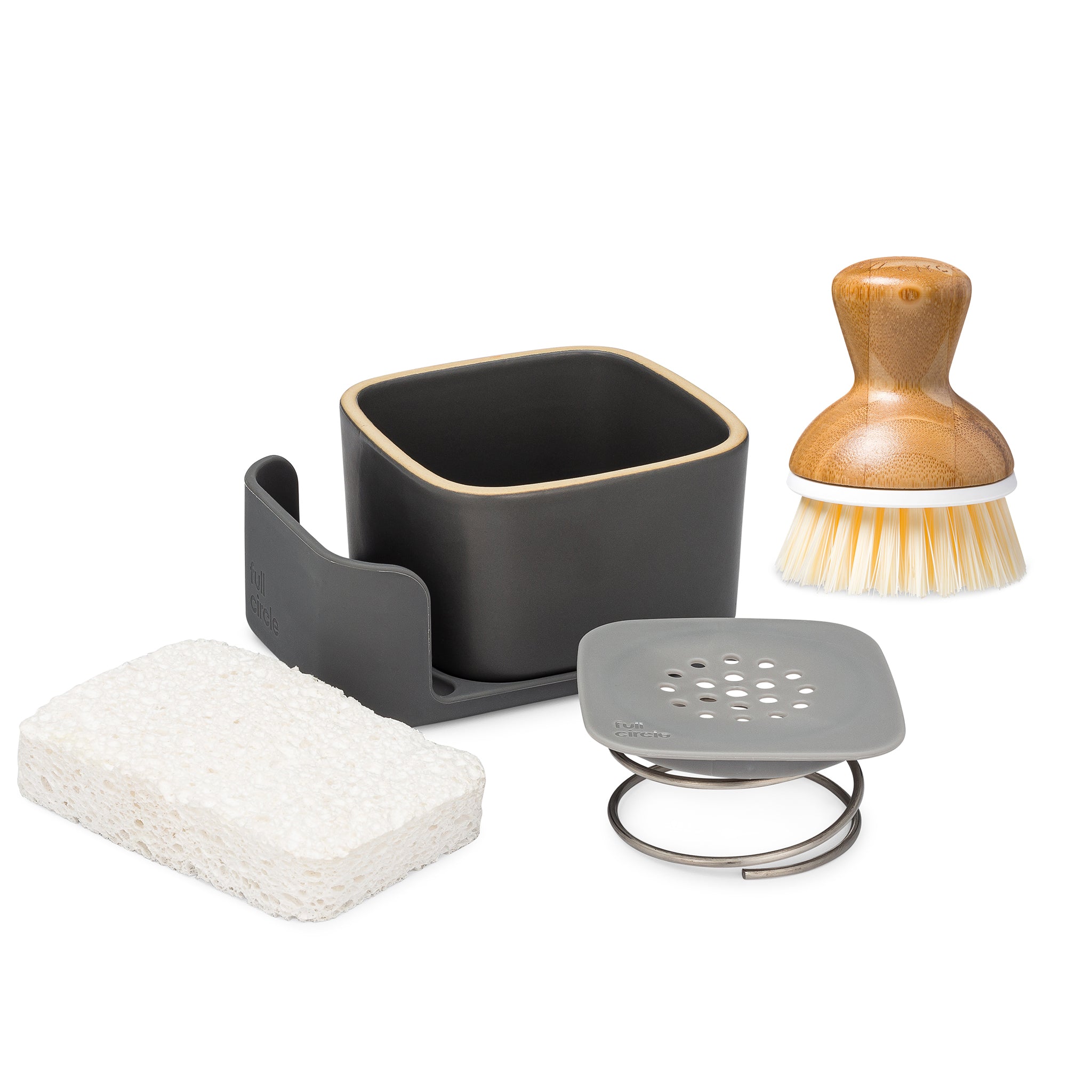 full-circle-bubble-up-soap-dispenser-brush-and-sponge-set image 1