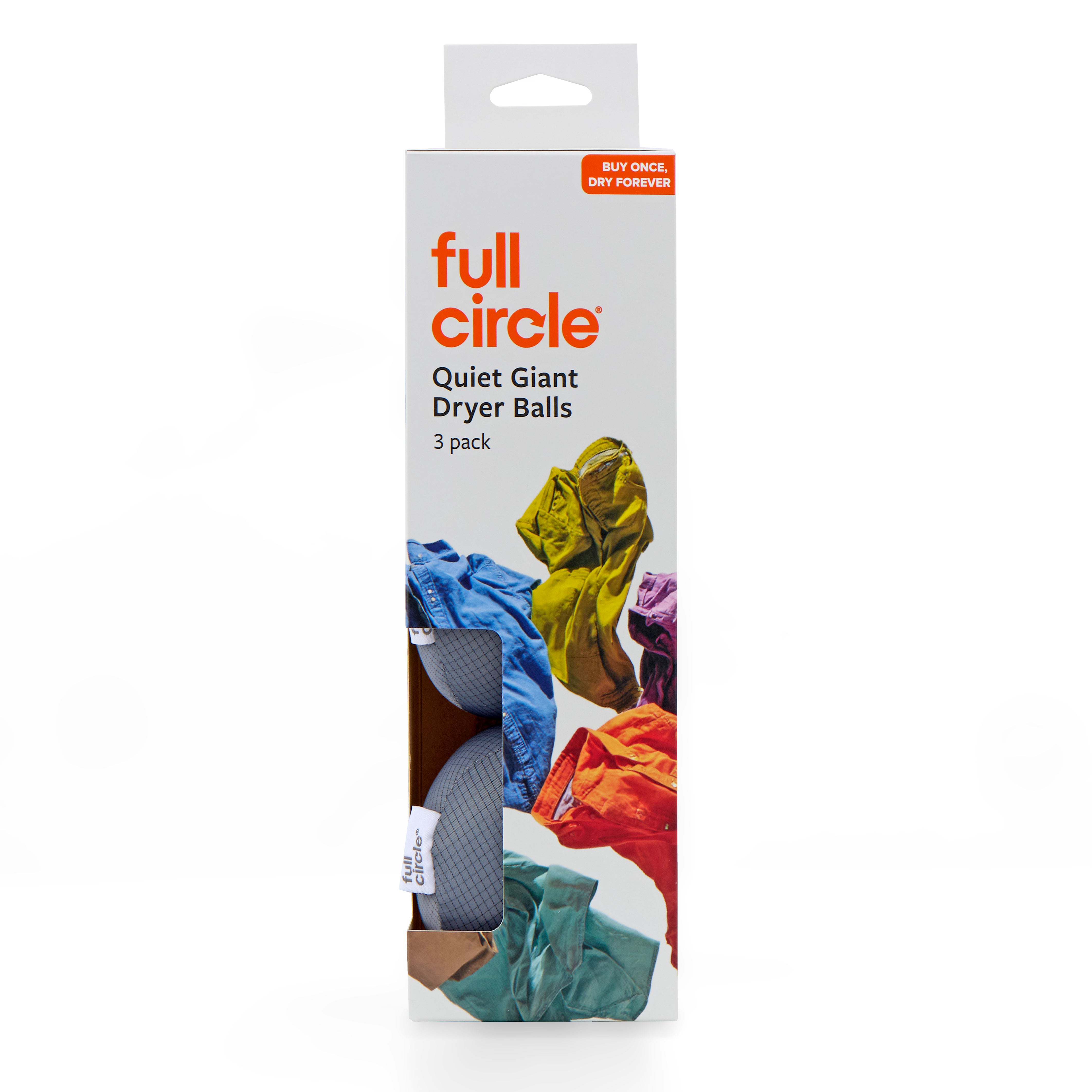 full-circle-quiet-giant-dryer-balls-vegan-anti-static-3-pack image 2