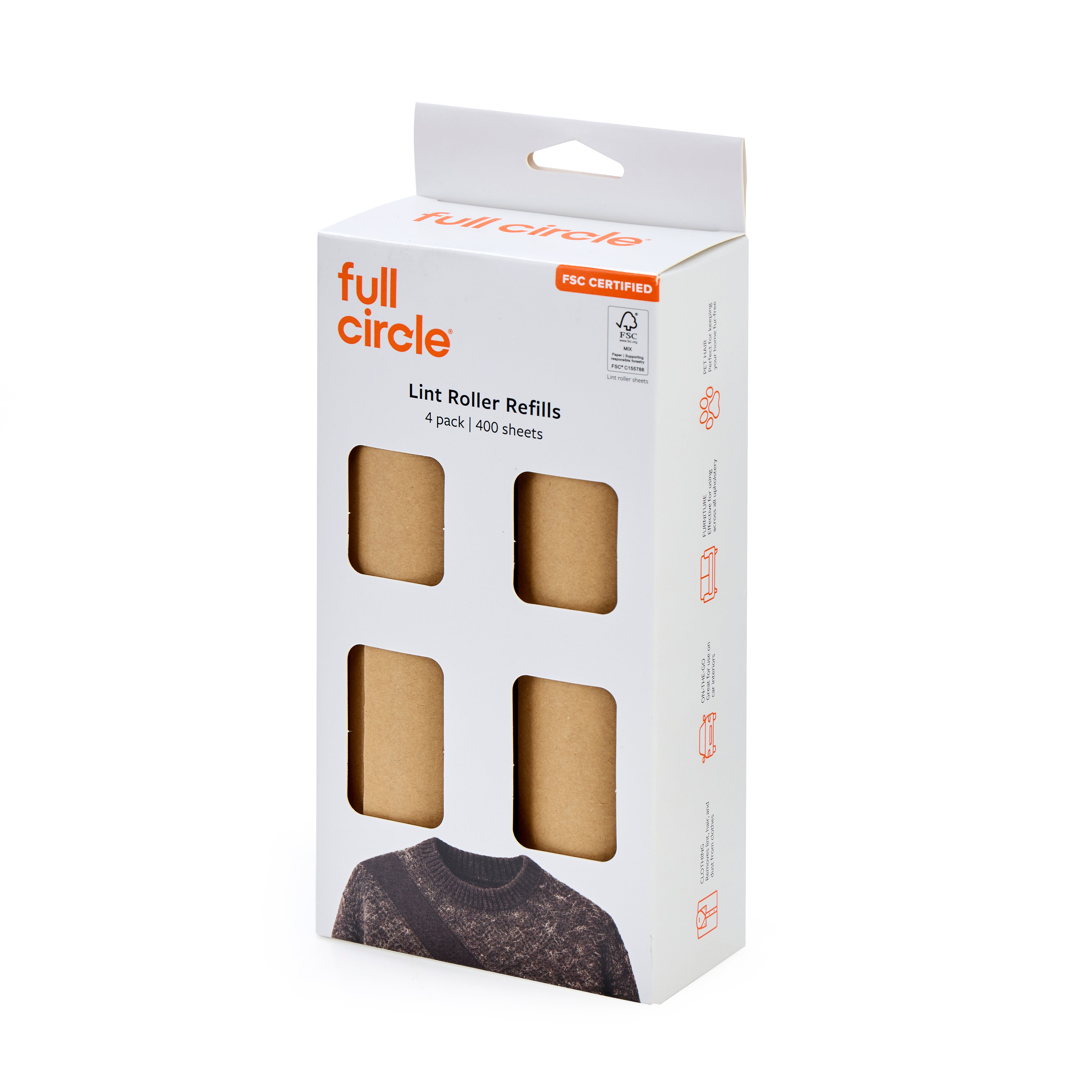full-circle-lint-lifter-roller-wand-refills-100-unbleached-paper-10-pack image 3
