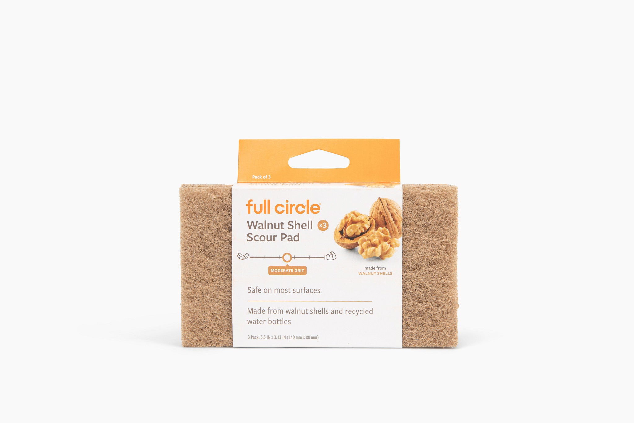 full-circle-walnut-shell-scour-pad-natural-abrasive-scrubber-for-gentle-cleaning image 2