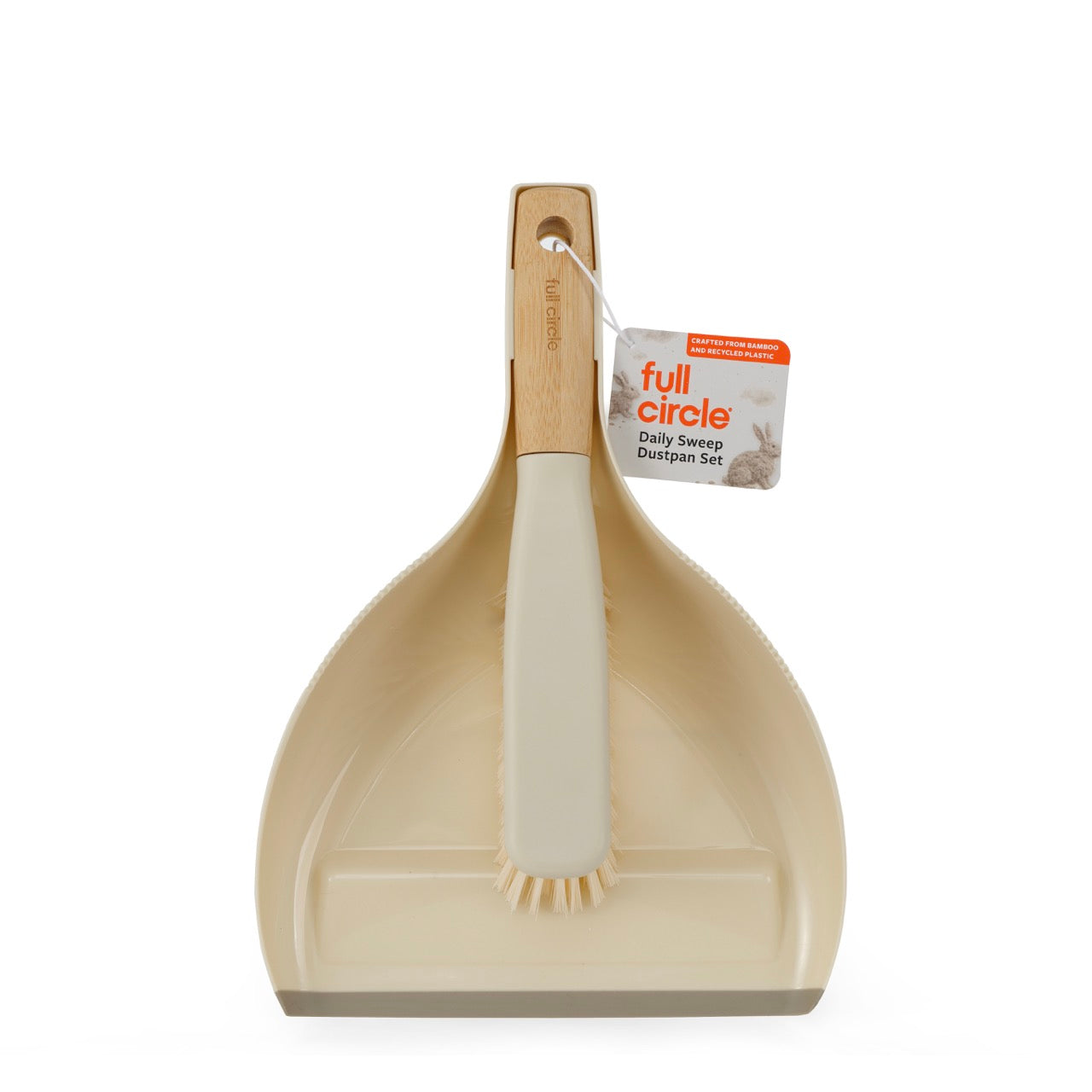 full-circle-daily-sweep-dustpan-set-bamboo-handle-with-rubber-edge-lint-comb image 4
