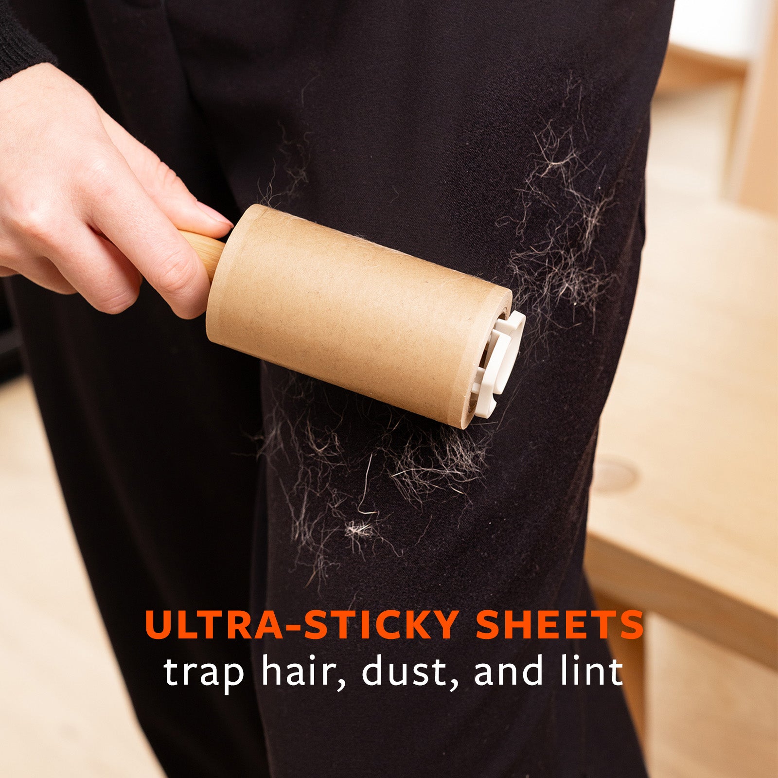 full-circle-lint-lock-bamboo-roller-eco-friendly-lint-roller-with-sticky-sheets image 2