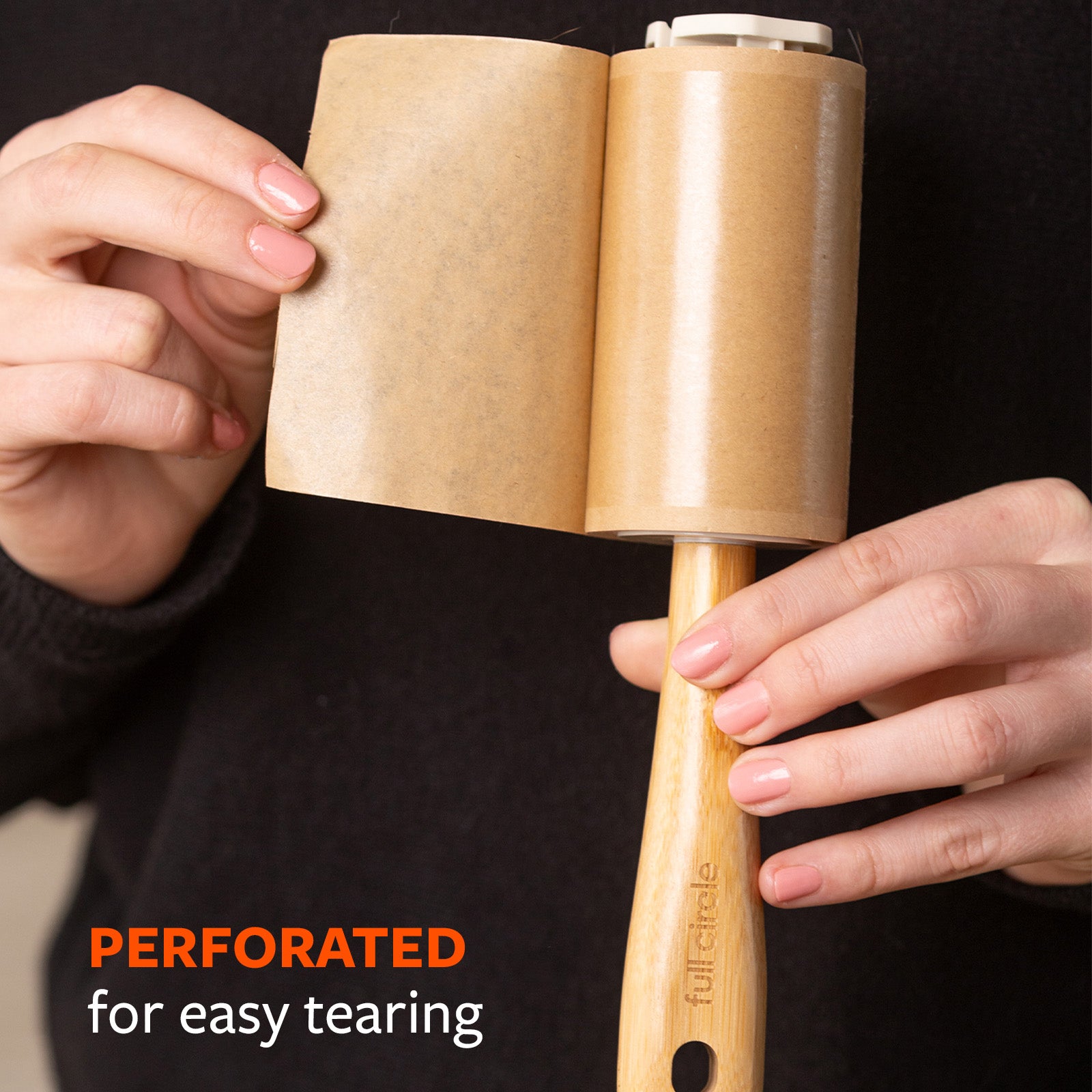 full-circle-lint-lock-bamboo-roller-eco-friendly-lint-roller-with-sticky-sheets image 3