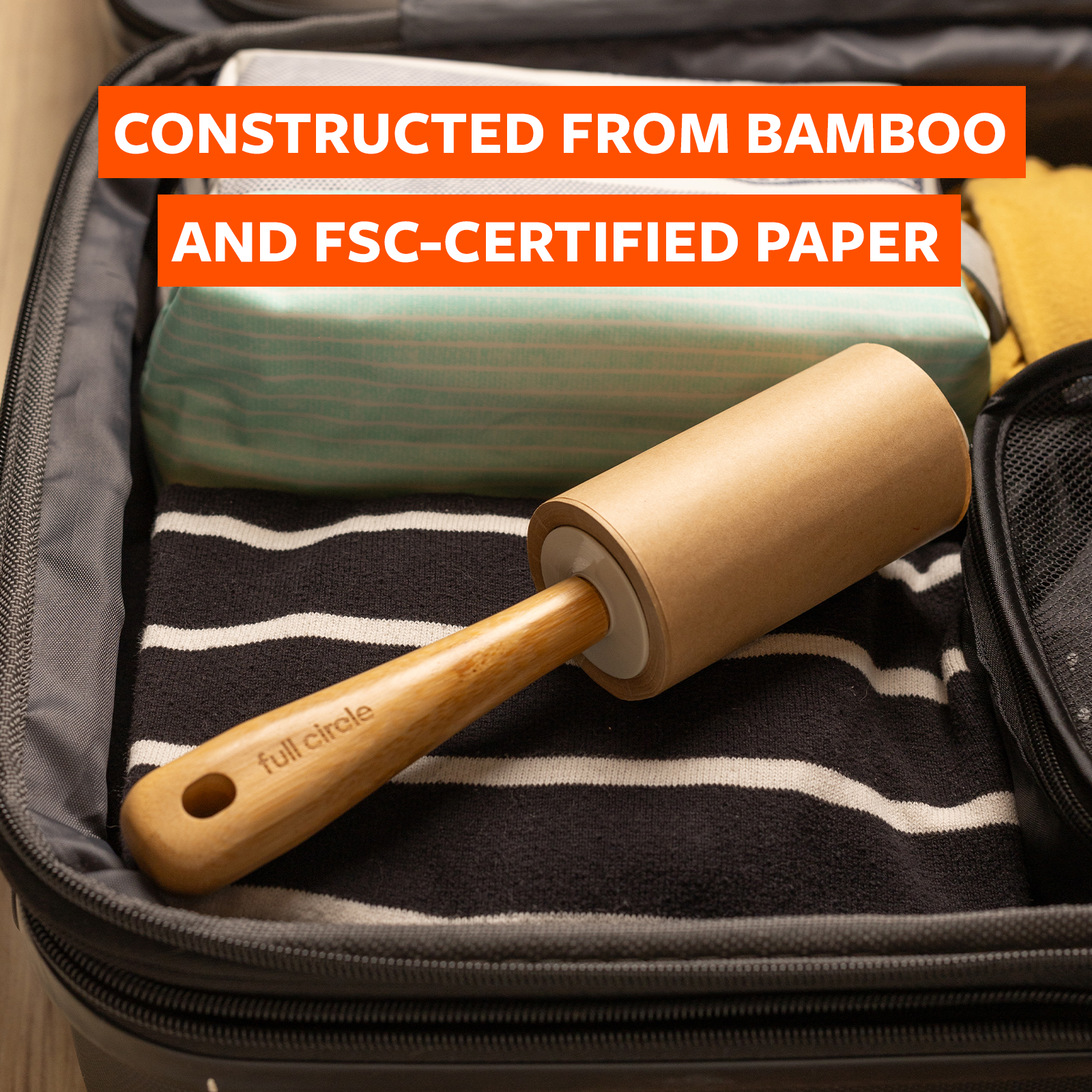 full-circle-lint-lock-bamboo-roller-eco-friendly-lint-roller-with-sticky-sheets image 4