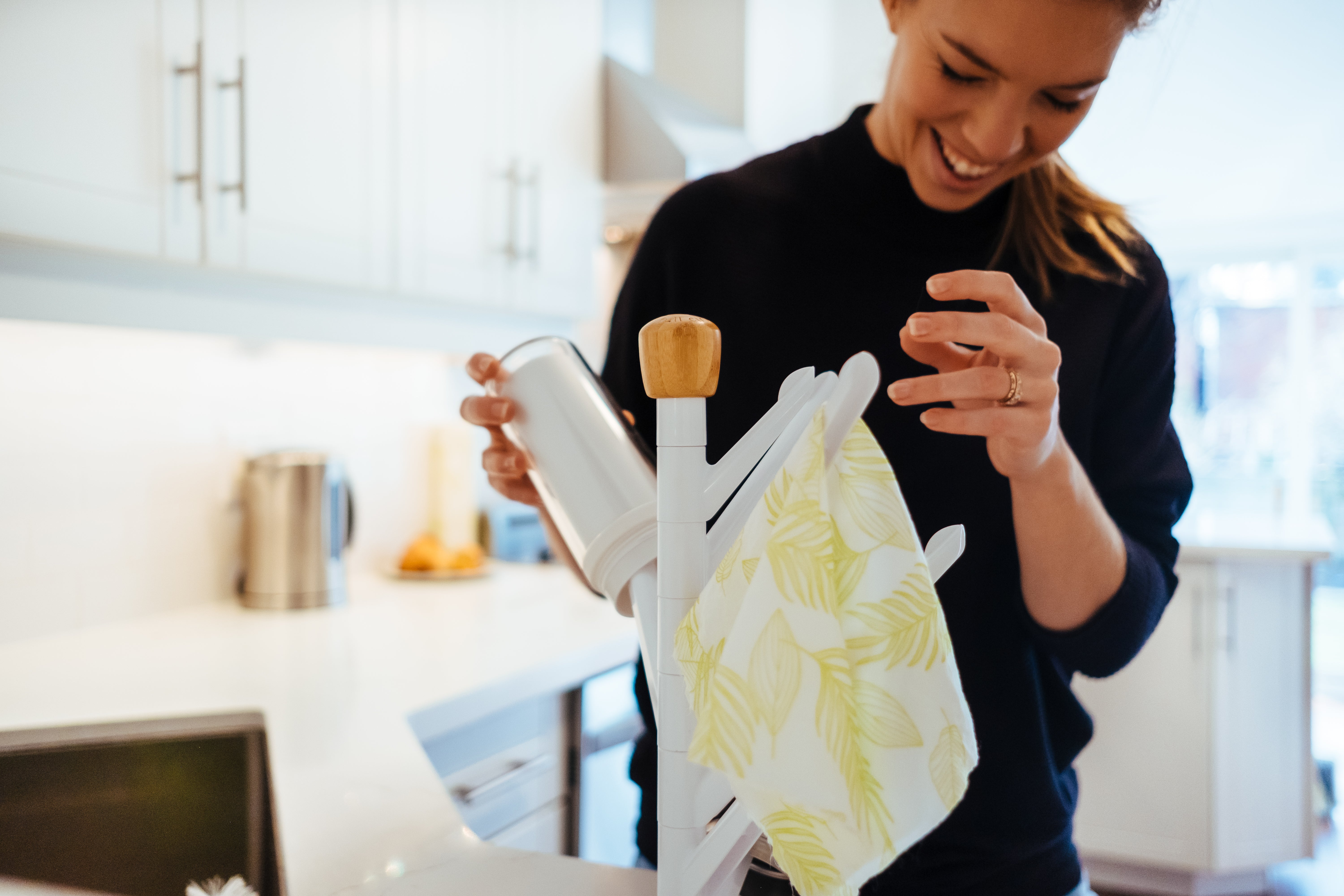 full-circle-branch-out-dish-drying-rack-upright-bamboo-recycled-plastic-compact- image 4