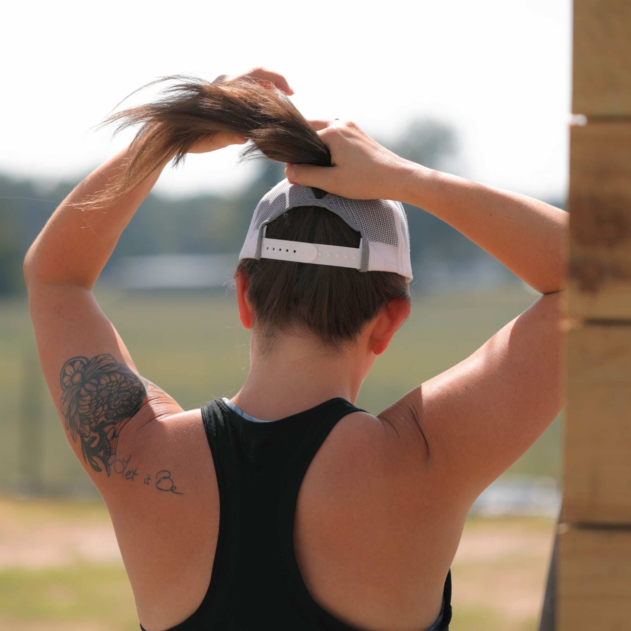 bootstrap-farmer-ponytail-trucker-hat-women-s-fit-pink-white-or-gray-white image 3