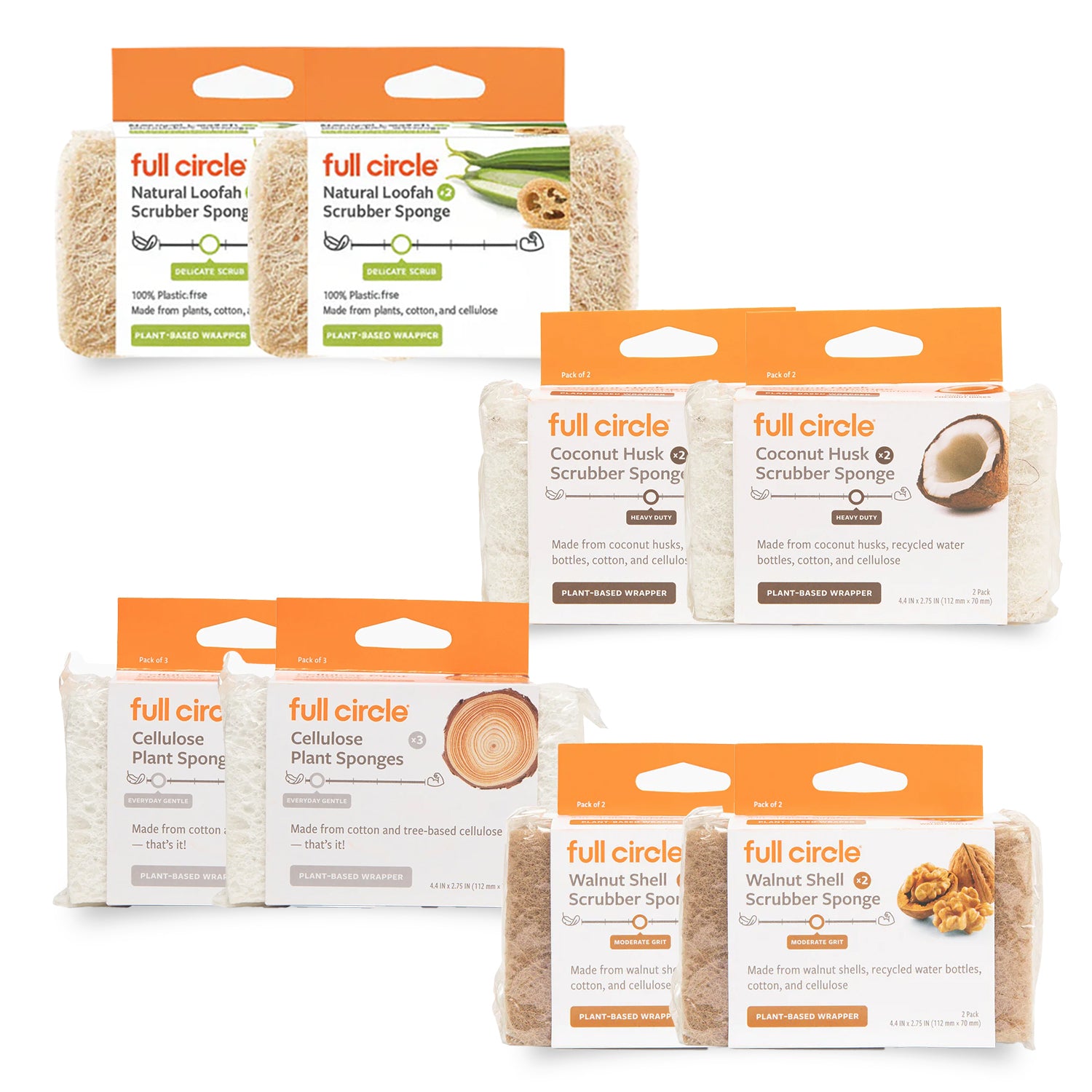 full-circle-scrub-squad-sampler-variety-pack-of-plant-based-scrubbers image 1