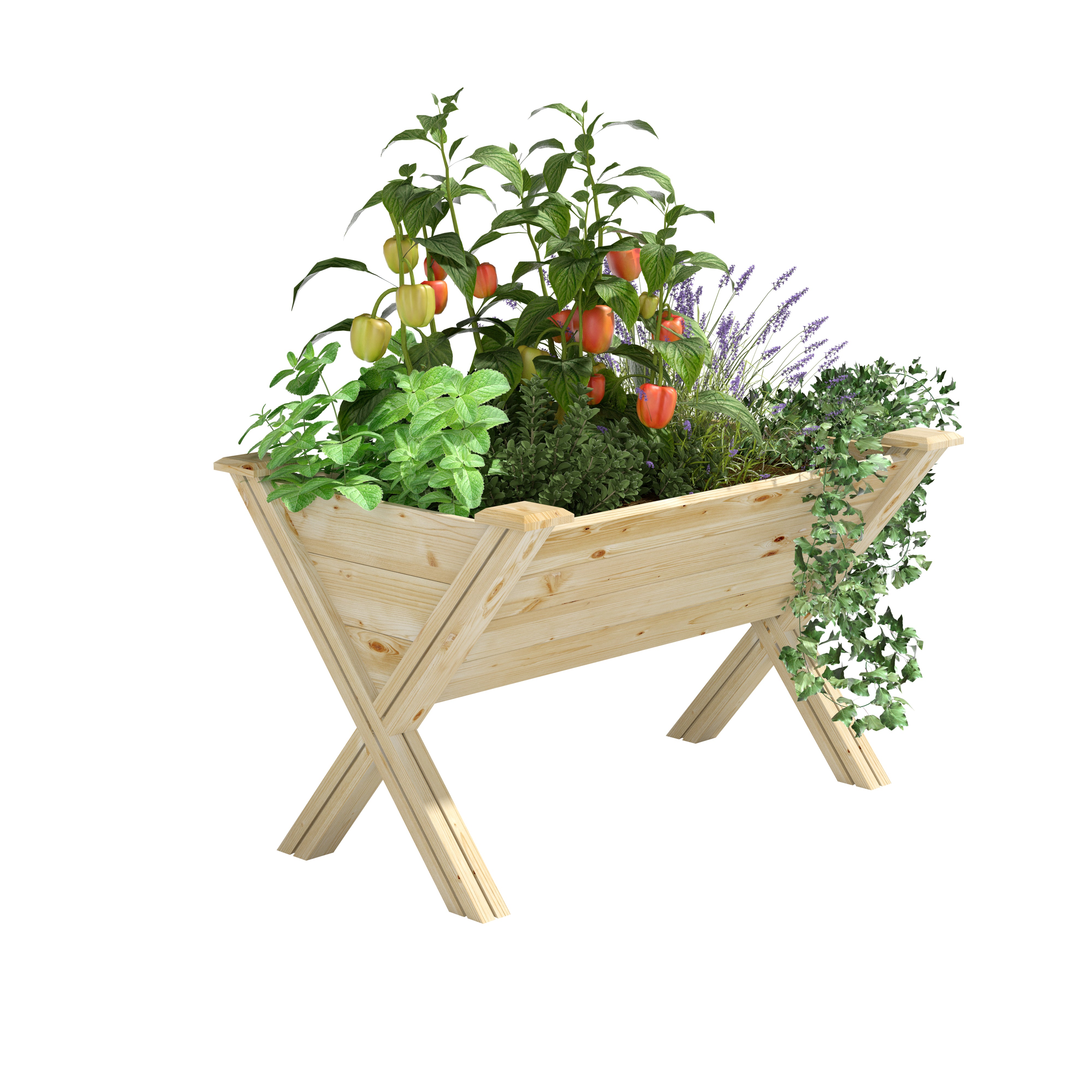 greenes-fence-natural-wood-trough-elevated-garden-raised-bed-with-legs-34-x-23-5 image 1
