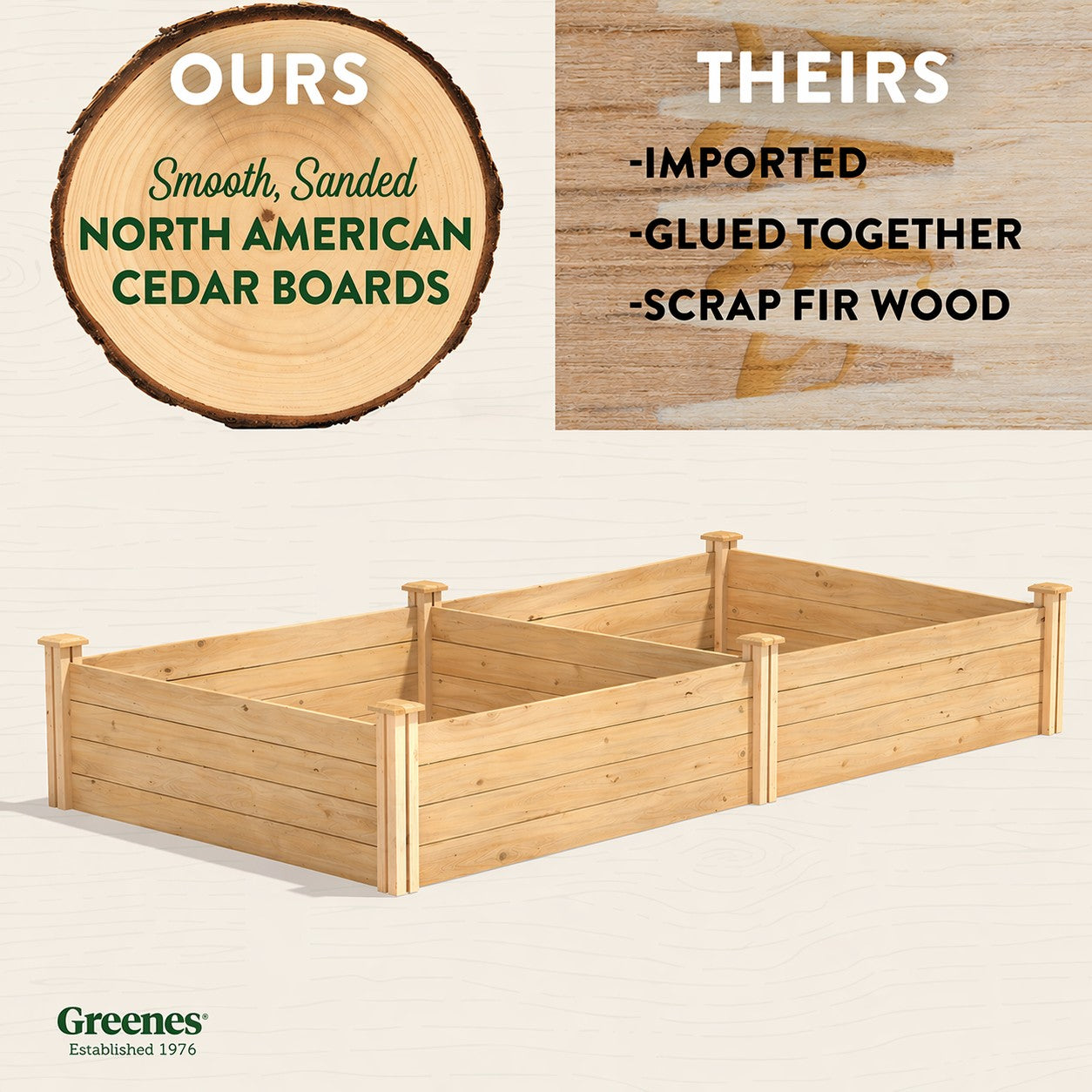 greenes-fence-premium-cedar-raised-garden-bed-4-ft-x-8-ft-x-14-in-rc12s28b image 2