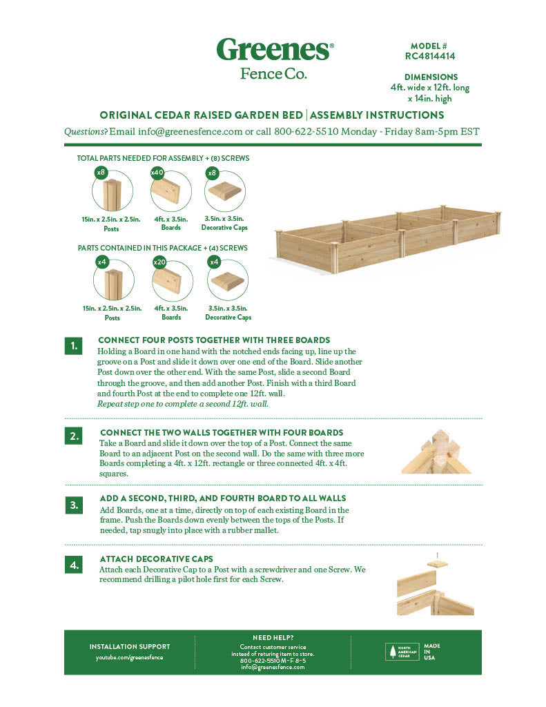 greenes-fence-premium-cedar-raised-garden-bed-4-ft-x-12-ft-x-14-in-3-4-in-thick- image 5