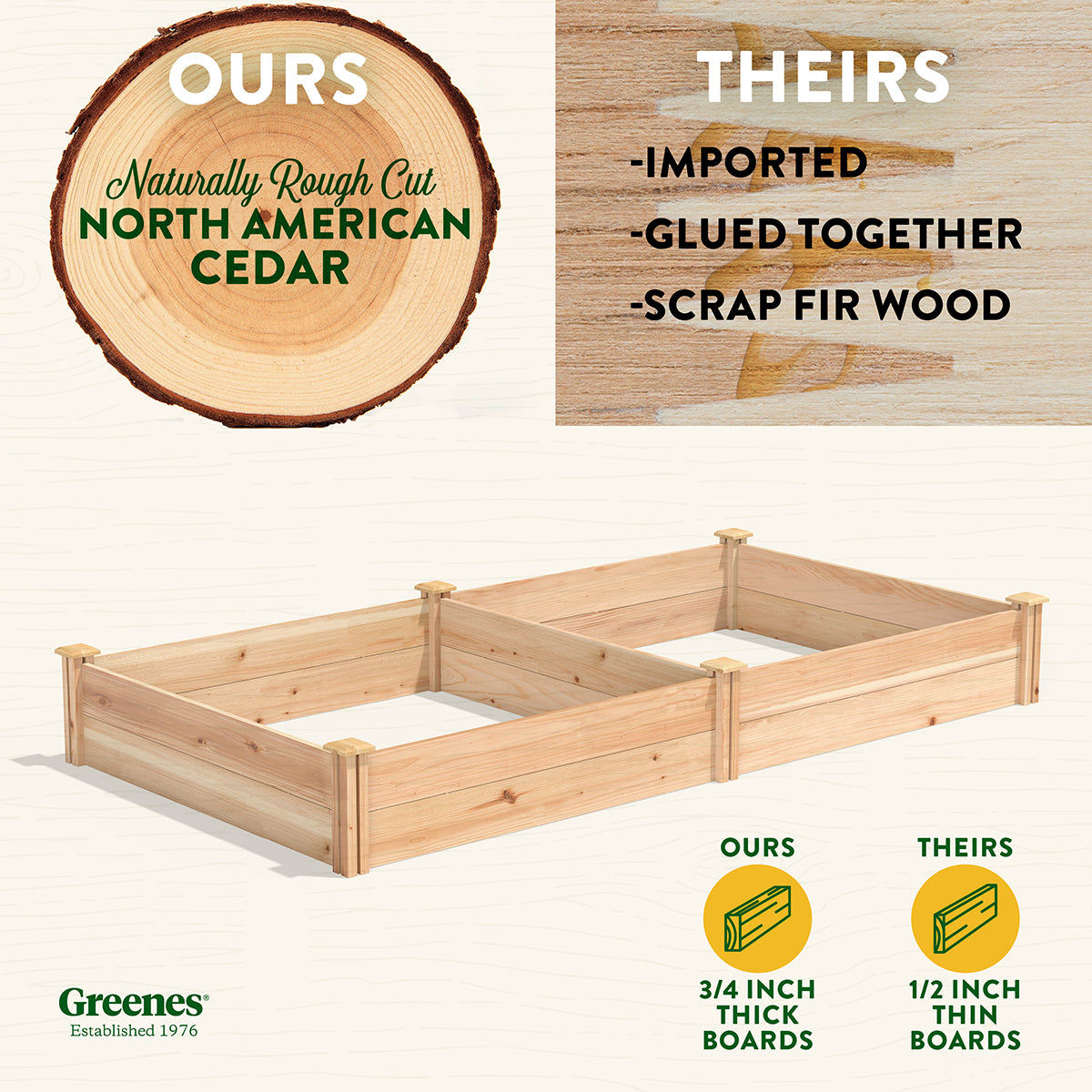 greenes-fence-premium-cedar-raised-garden-bed-3-ft-x-6-ft-x-11-in-3-4-in-thick-r image 2