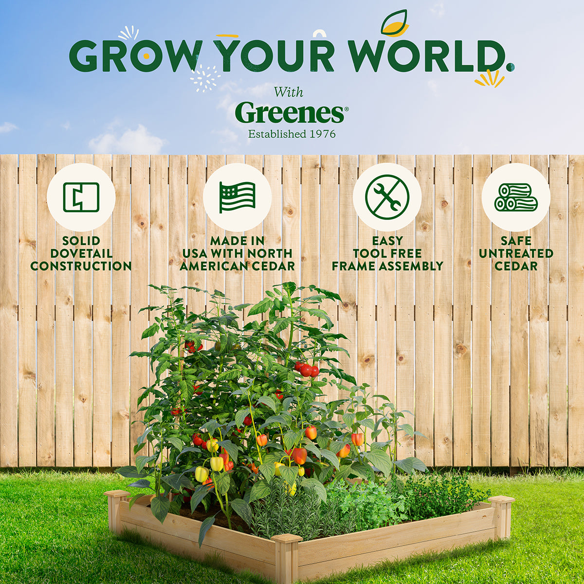 greenes-fence-premium-cedar-raised-garden-bed-4-ft-x-4-ft-x-7-in-3-4-in-thick-rc image 8