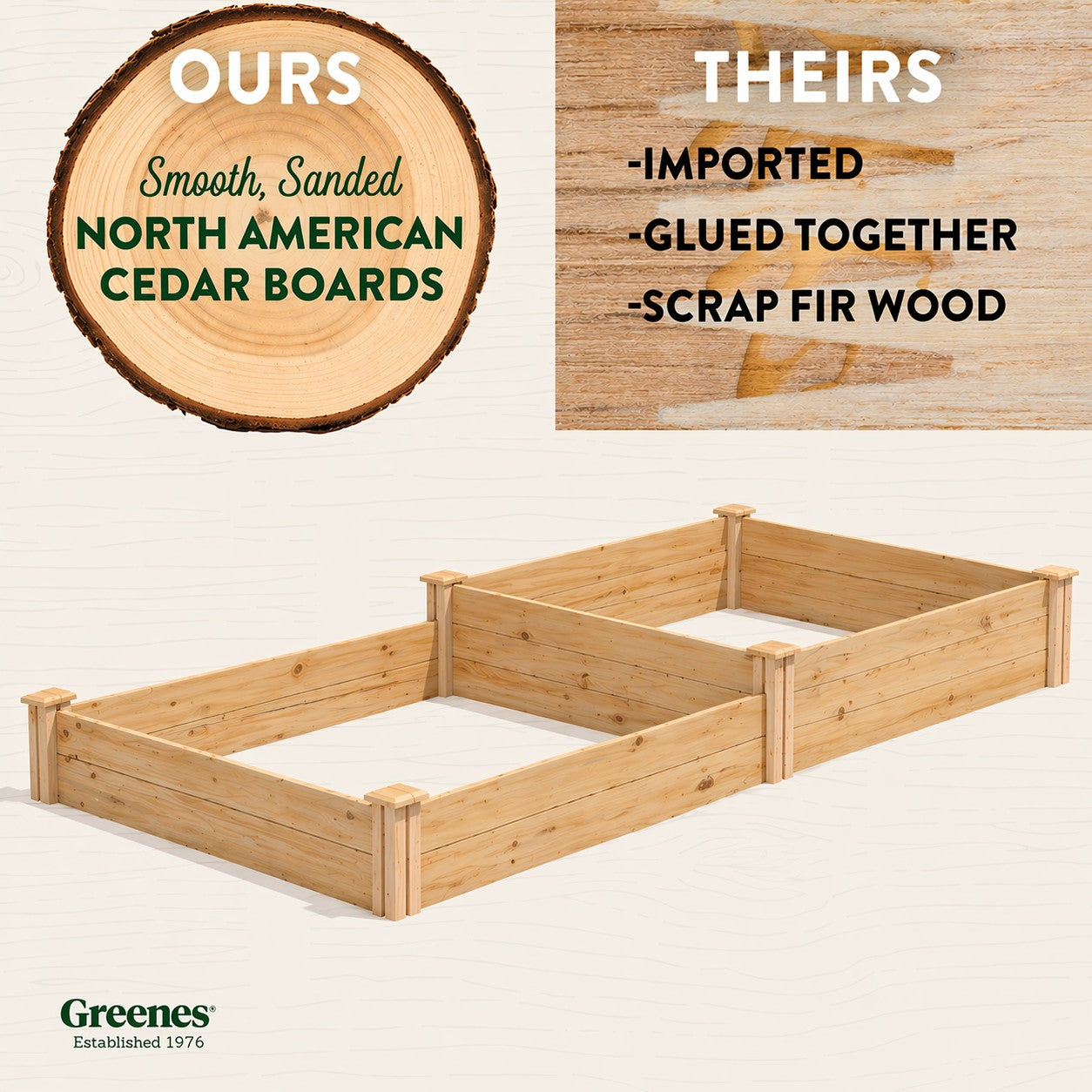 greenes-fence-premium-cedar-raised-garden-bed-2-tier-4-ft-x-8-ft-3-4-in-thick-rc image 2