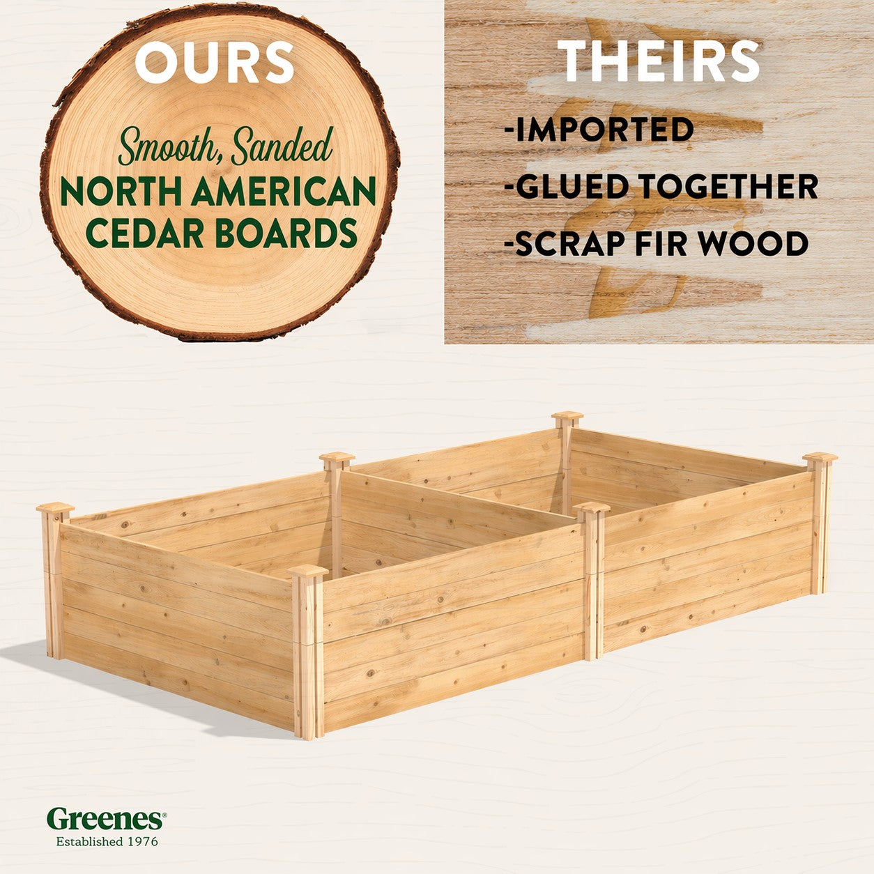 greenes-fence-premium-cedar-raised-garden-bed-4-ft-x-8-ft-x-17-5-in-3-4-in-thick image 2