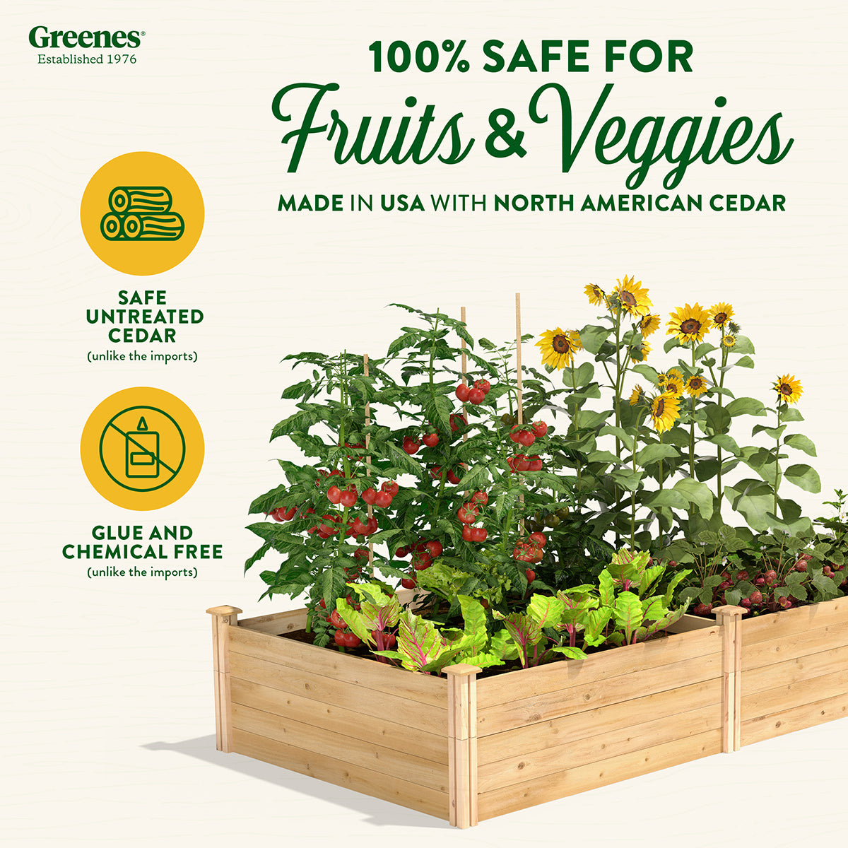greenes-fence-classic-cedar-raised-garden-bed-4-ft-x-8-ft-x-17-5-in-1-2-in-thick image 2