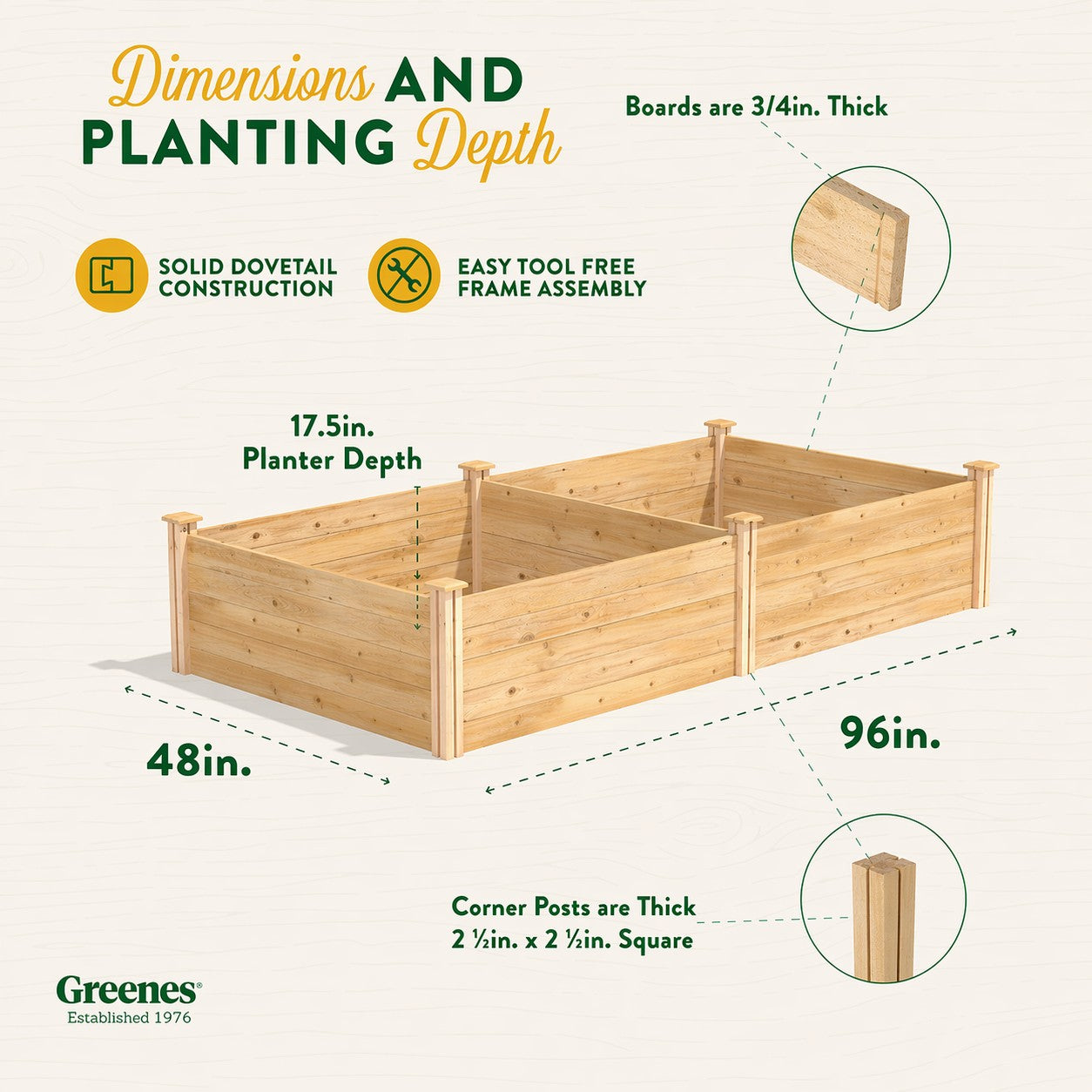 greenes-fence-premium-cedar-raised-garden-bed-4-ft-x-8-ft-x-17-5-in-3-4-in-thick image 7