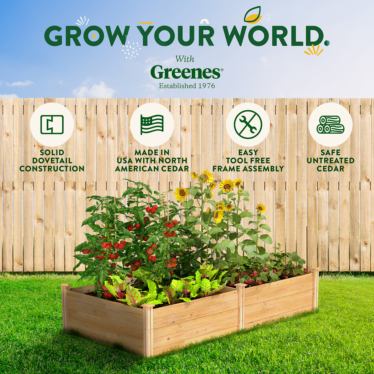 greenes-fence-classic-cedar-raised-garden-bed-4-ft-x-8-ft-x-17-5-in-1-2-in-thick image 5