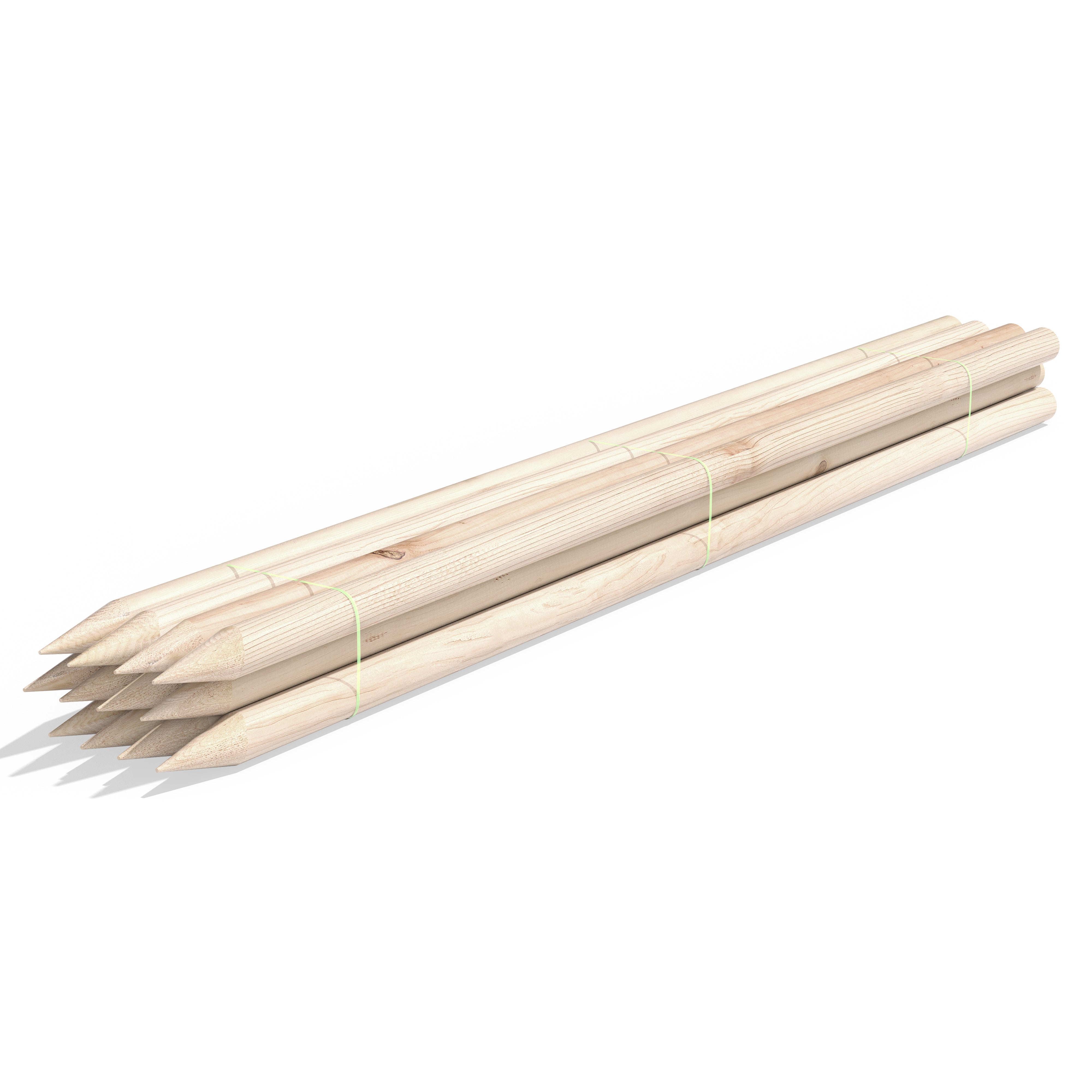 greenes-fence-6-ft-wooden-tree-stakes-untreated-round-lodge-pole-stakes-for-tree image 1