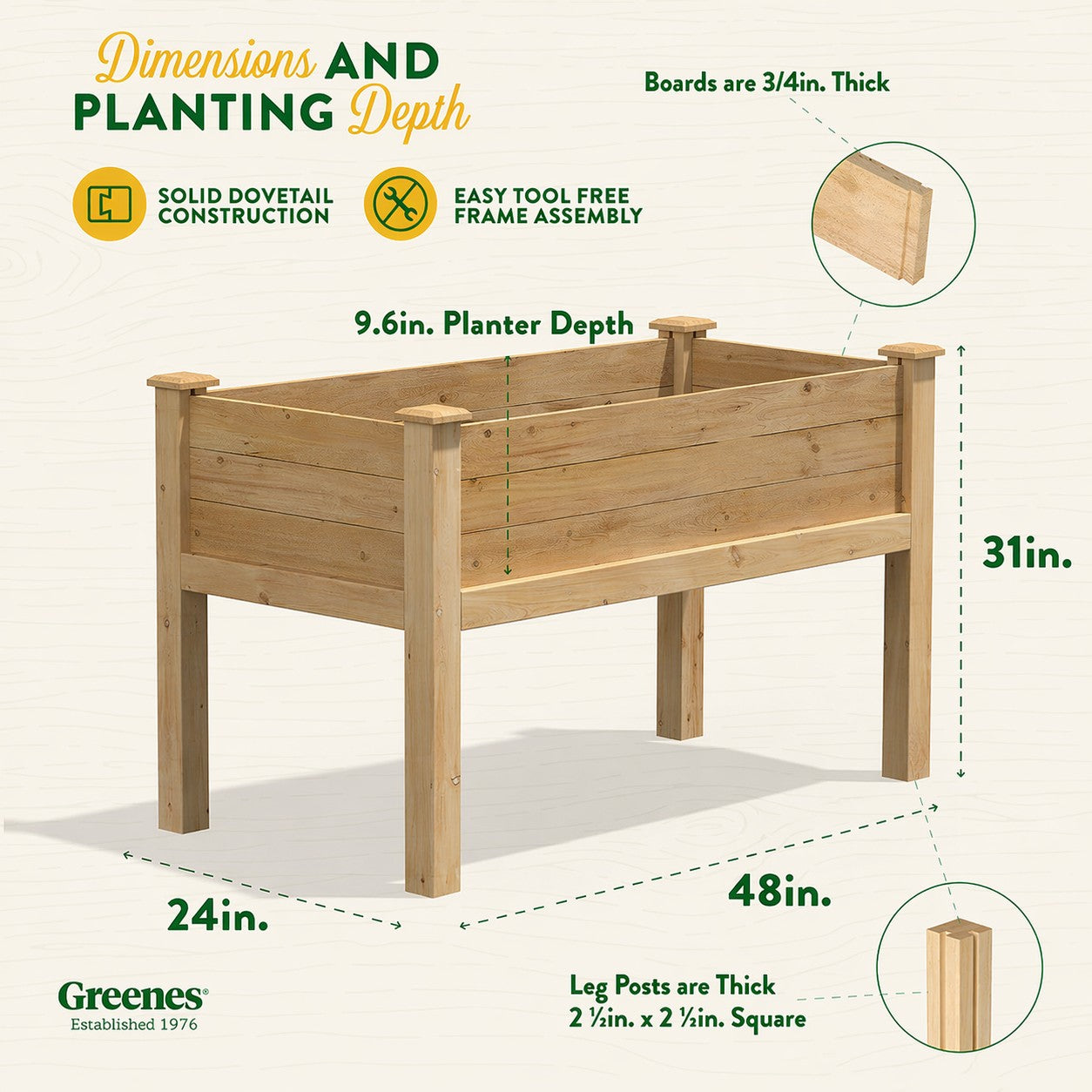 greenes-fence-premium-original-cedar-elevated-garden-bed-24-in-x-48-in-x-31-in-3 image 8