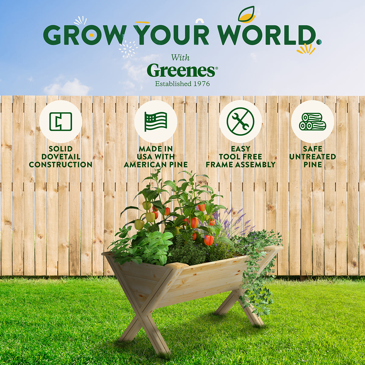 greenes-fence-natural-wood-trough-elevated-garden-raised-bed-with-legs-34-x-23-5 image 7