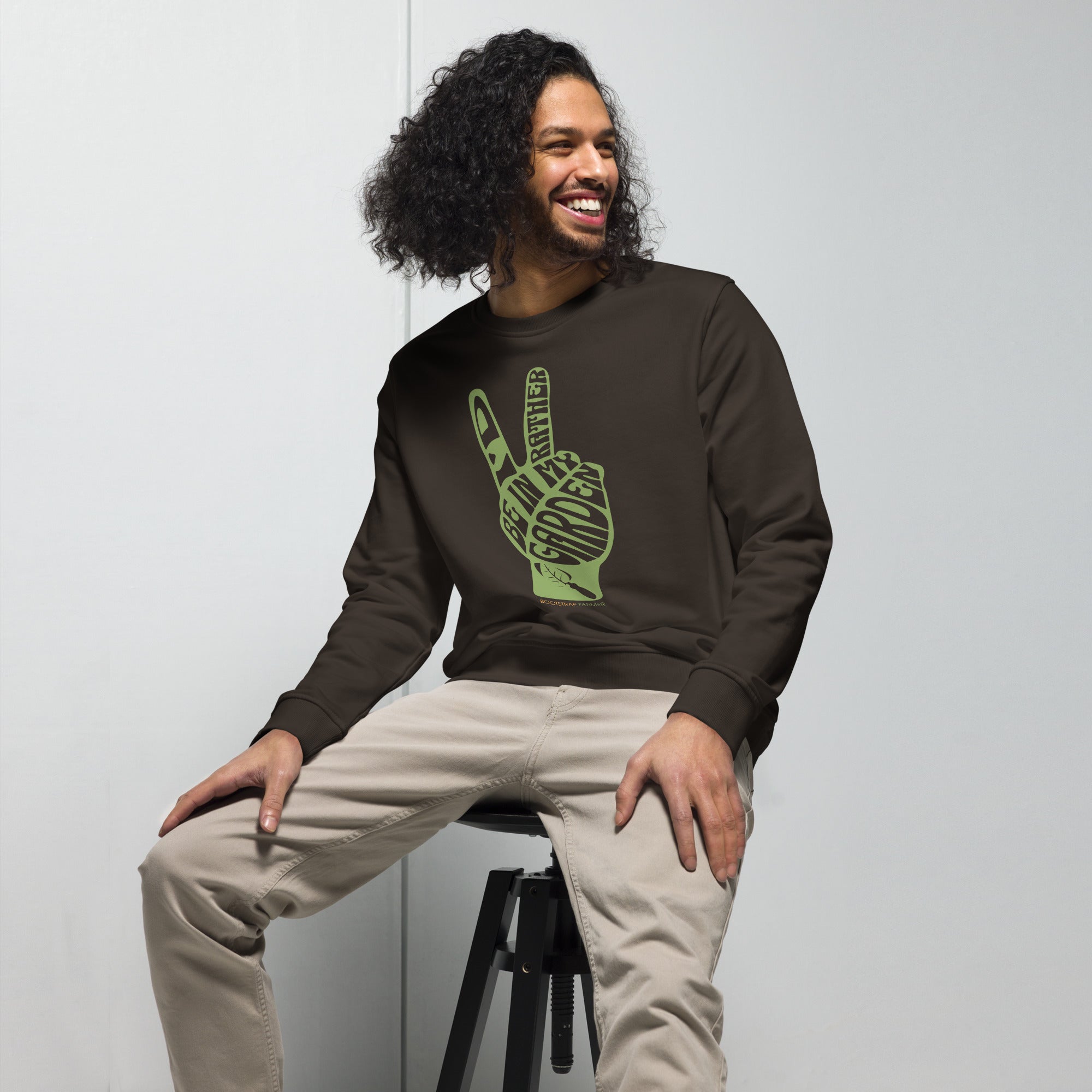 bootstrap-farmer-rather-be-in-my-garden-unisex-organic-sweatshirt image 3