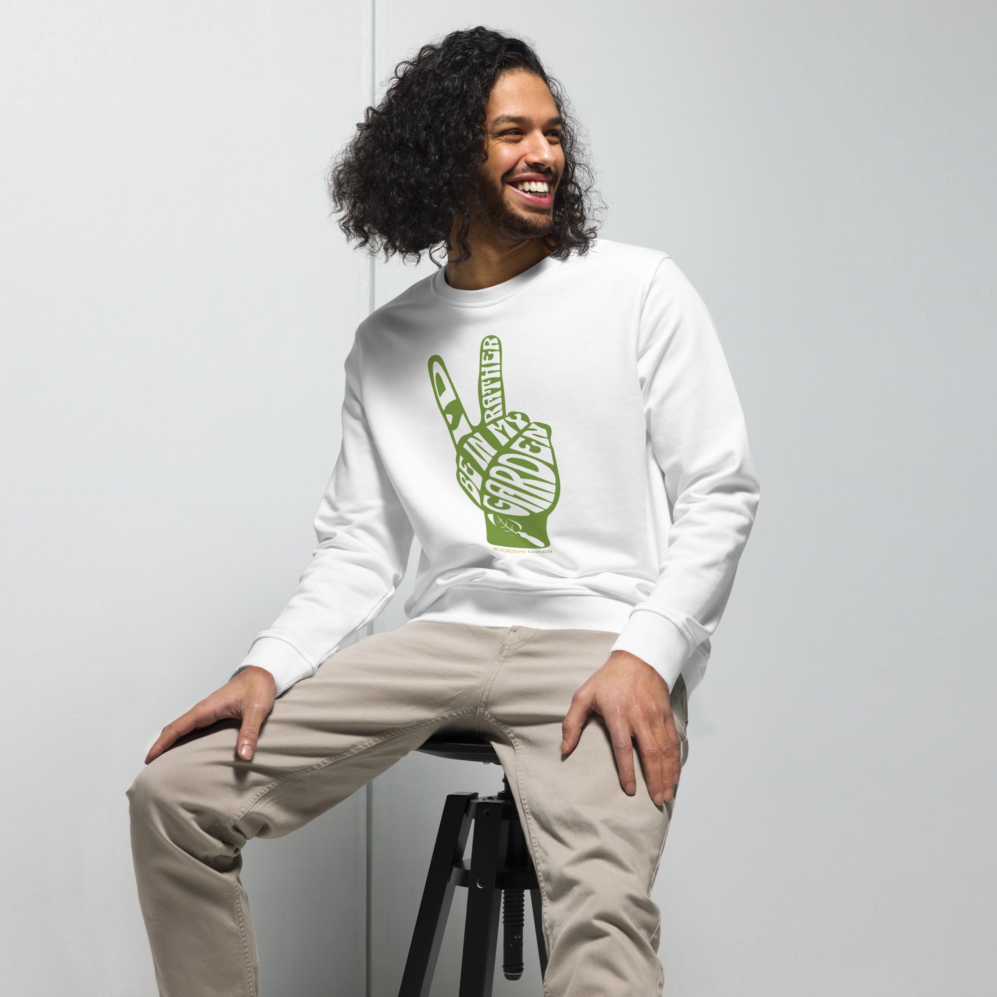 bootstrap-farmer-rather-be-in-my-garden-unisex-organic-sweatshirt image 5